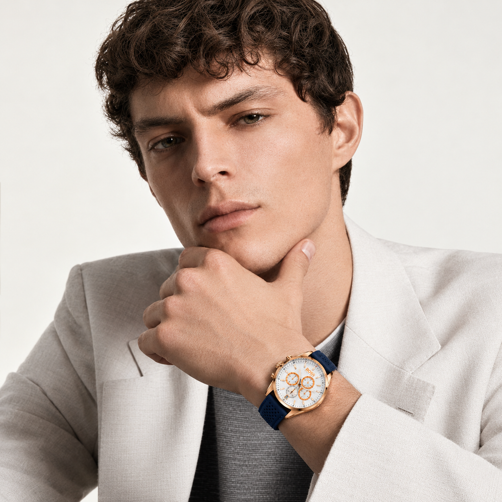 Sport Blue & Rose Gold Watch